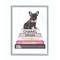 Stupell Industries Fashion Book Stack &#x26; French Bulldog Wall Art in Gray Frame